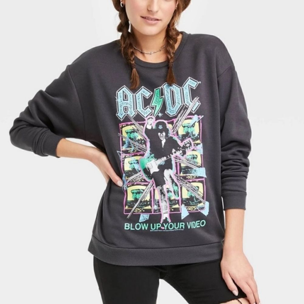 AC/DC Fleece Lined Sweatshirt New